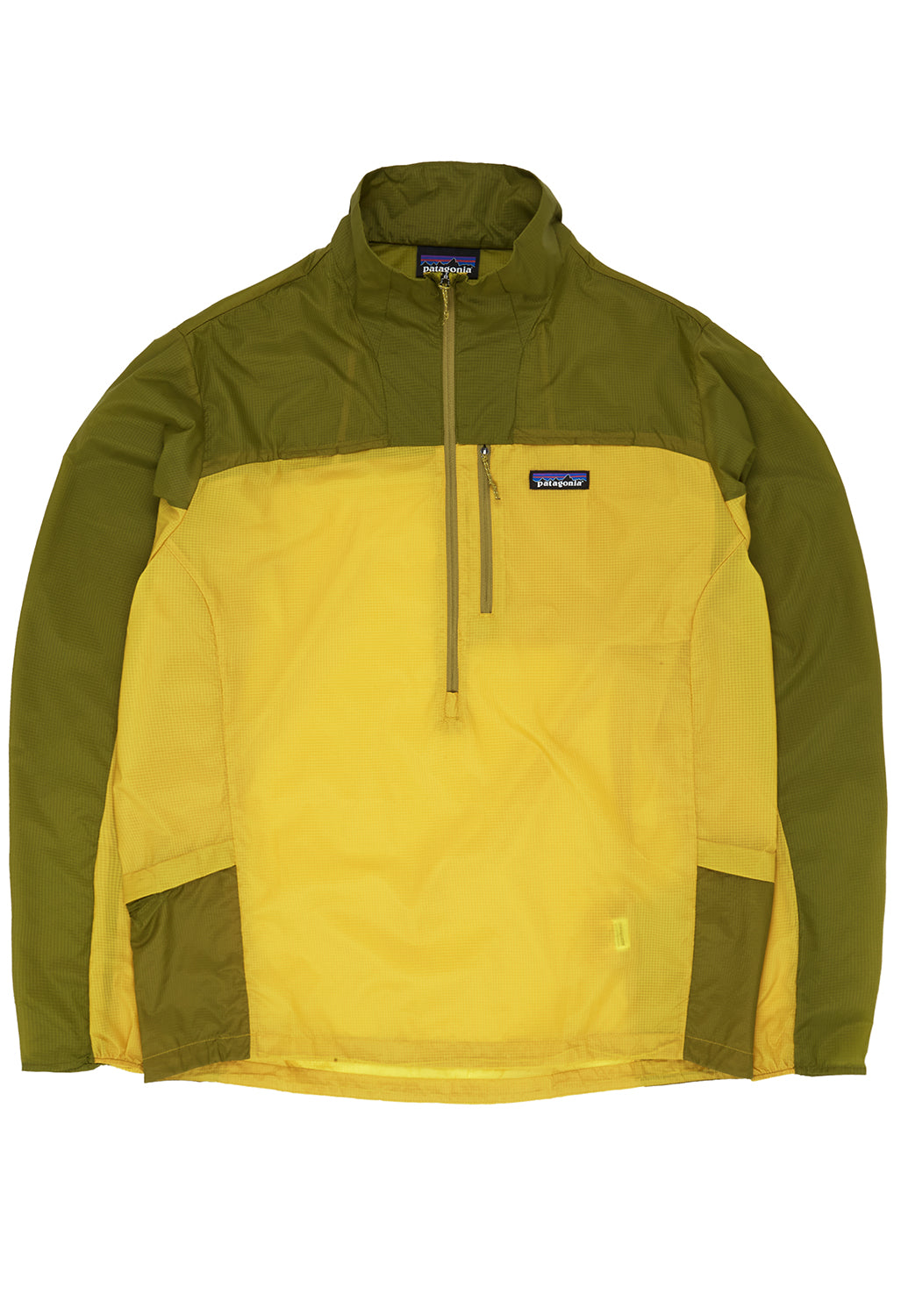 Patagonia Men's Houdini Stash Half Zip Pullover - Bundle Green w/Graze Green