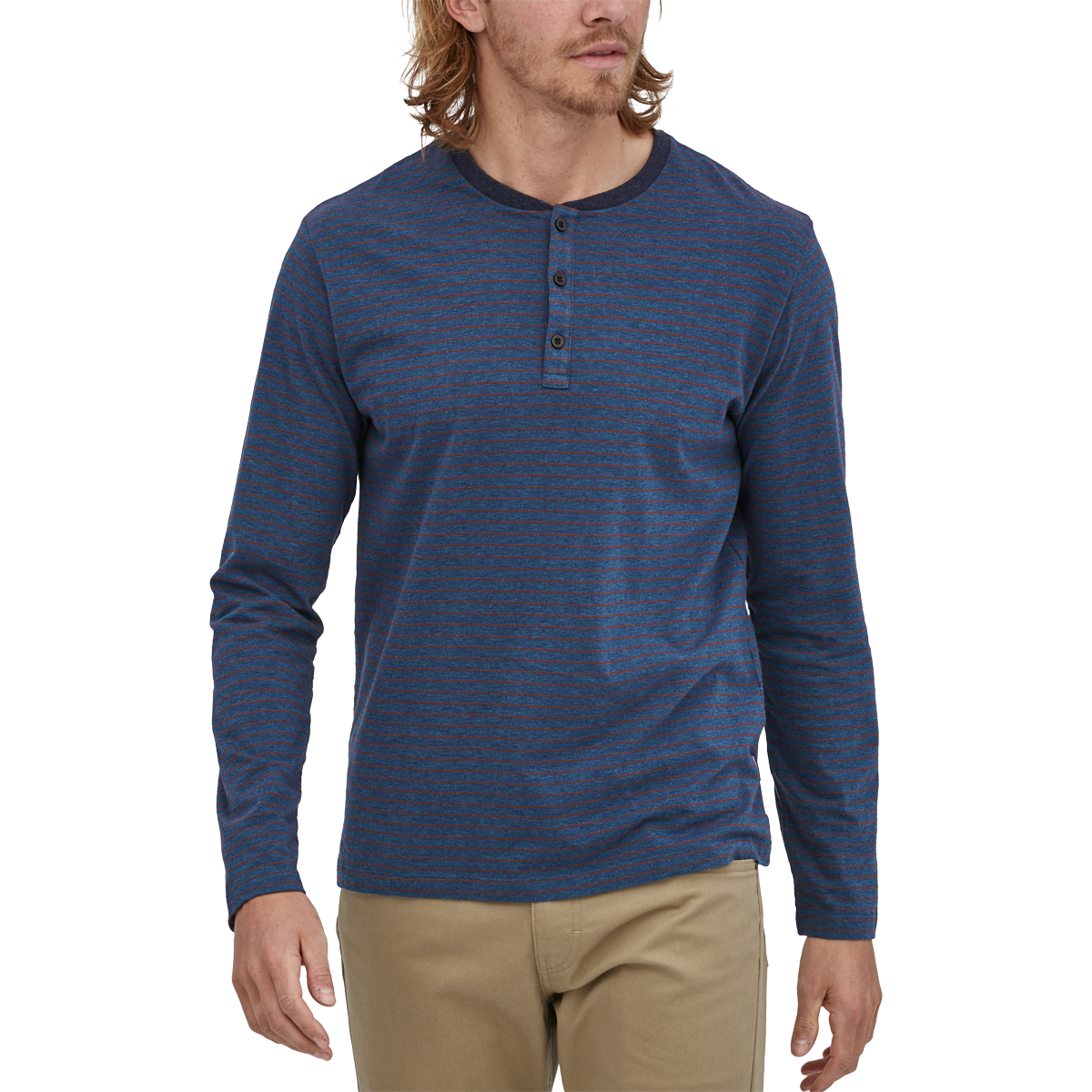 Men's Long-Sleeved Organic Cotton Lightweight Henley Pullover
