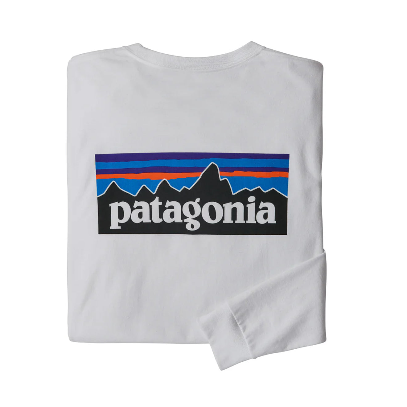 Patagonia L/S P-6 Logo Responsibili-Tee White