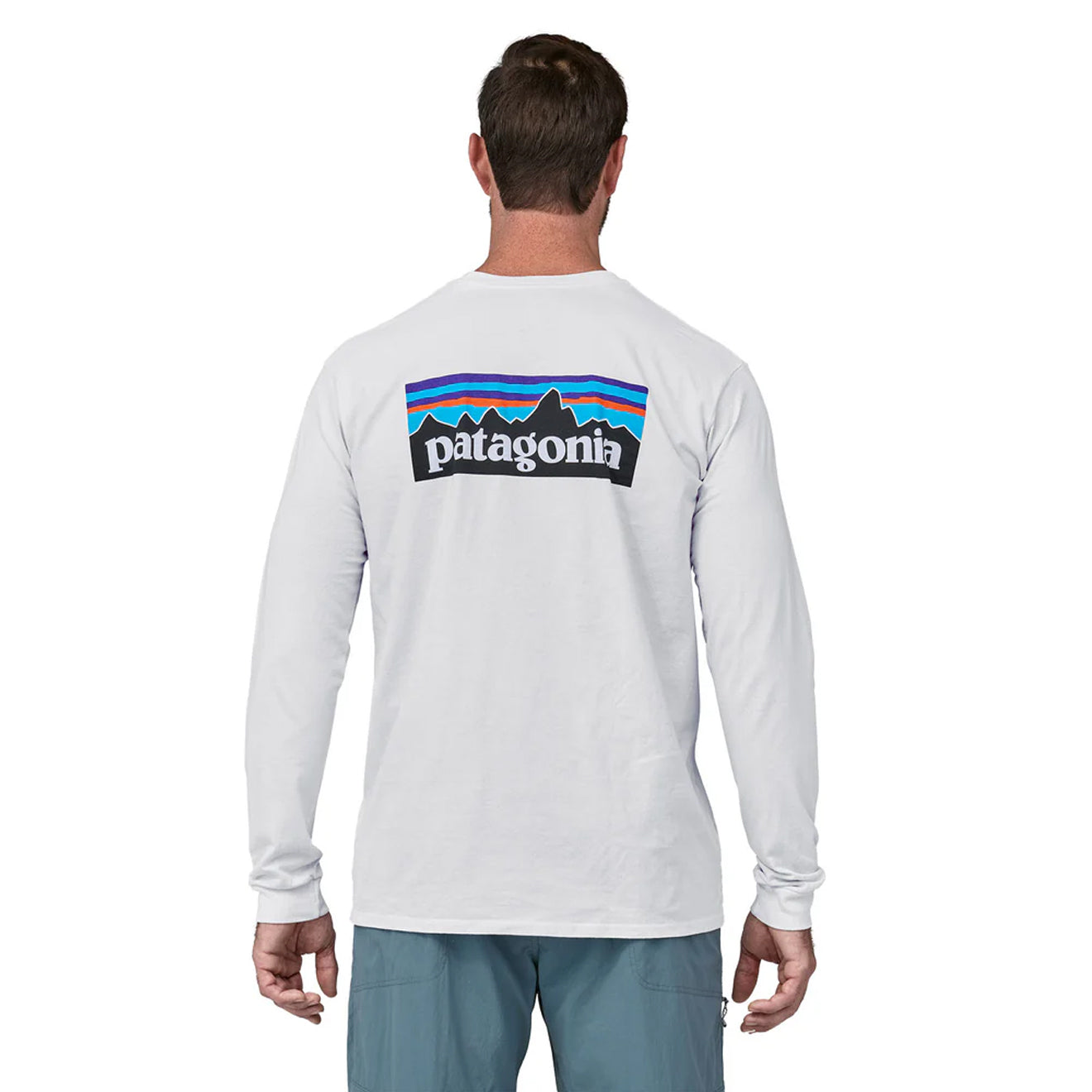 Patagonia L/S P-6 Logo Responsibili-Tee White