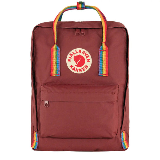 Fjallraven Kanken Classic Backpack Ox Red / Rainbow Pattern 16L
