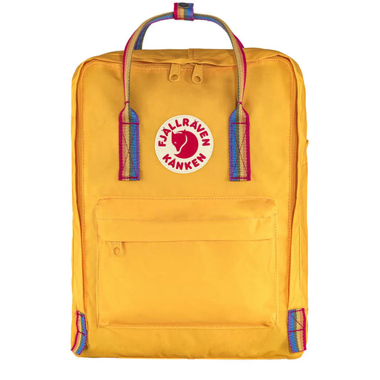 Fjallraven Kanken Classic Backpack Warm Yellow Rainbow Pattern 16L
