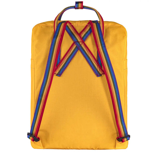 Fjallraven Kanken Classic Backpack Warm Yellow Rainbow Pattern 16L