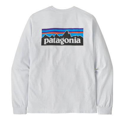 Patagonia L/S P-6 Logo Responsibili-Tee White